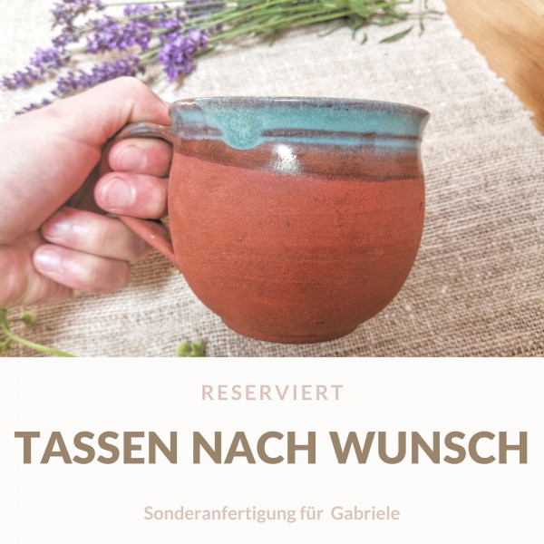Sonderanfertigung: 2 Tassen nach Wunsch für Gabriele