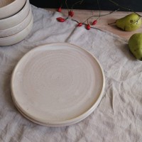 großer Teller cremeweiß