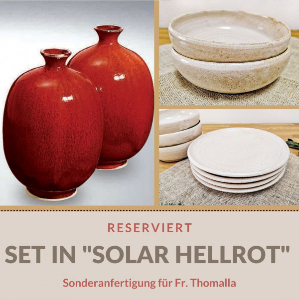 Sonderanfertigung: Tellerset in Hellrot